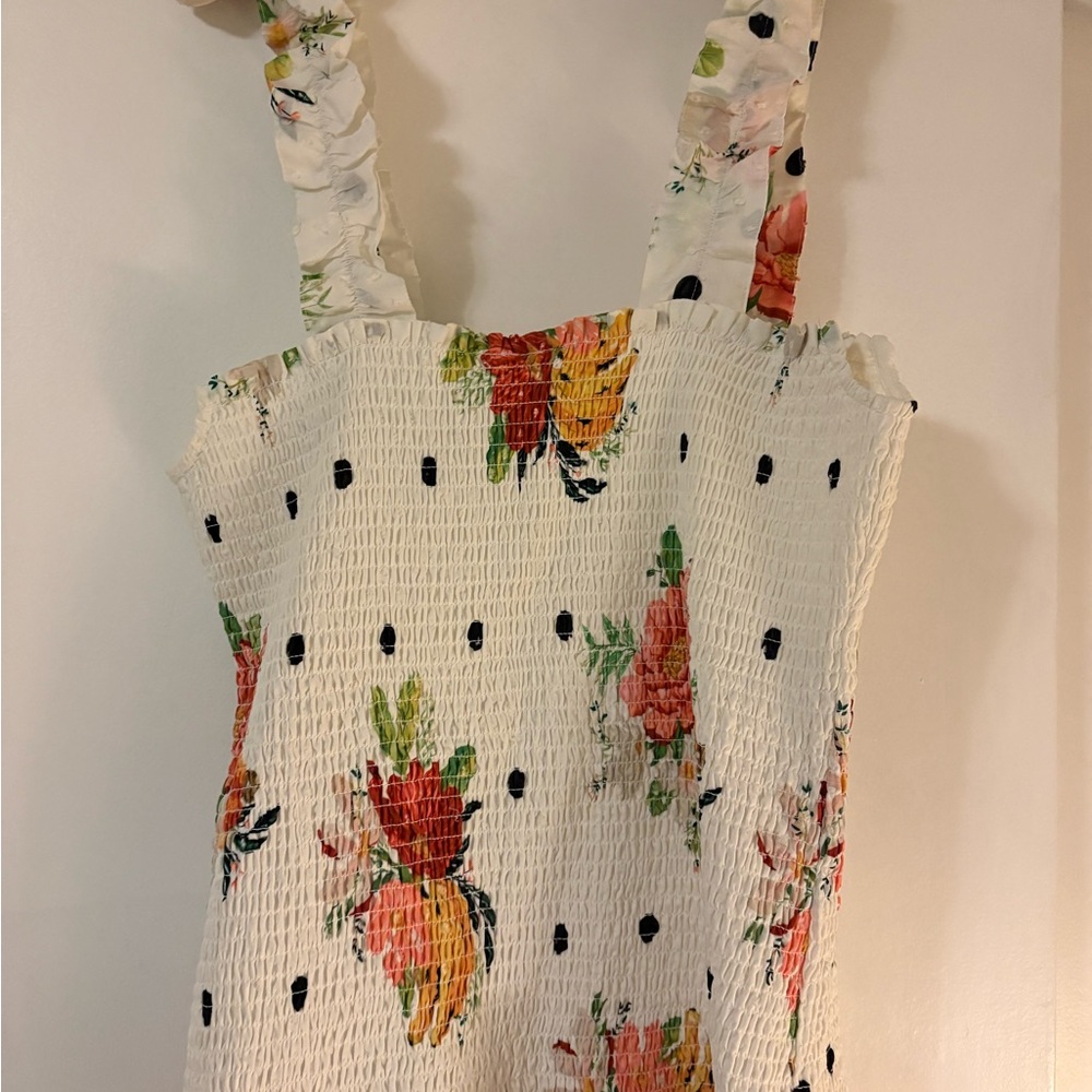 Charming Floral Farm Rio Dress with Polka Dots. Sz.L - Picture 5 of 8
